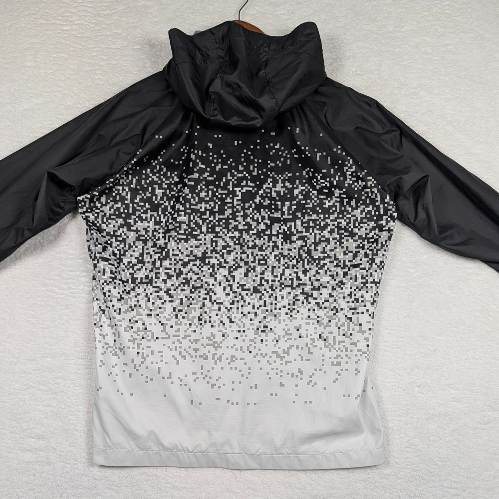 Oakley Windbreaker Jacket Mens Small Black Digital Pixel Gradient Golf Hoodie - Picture 8 of 9